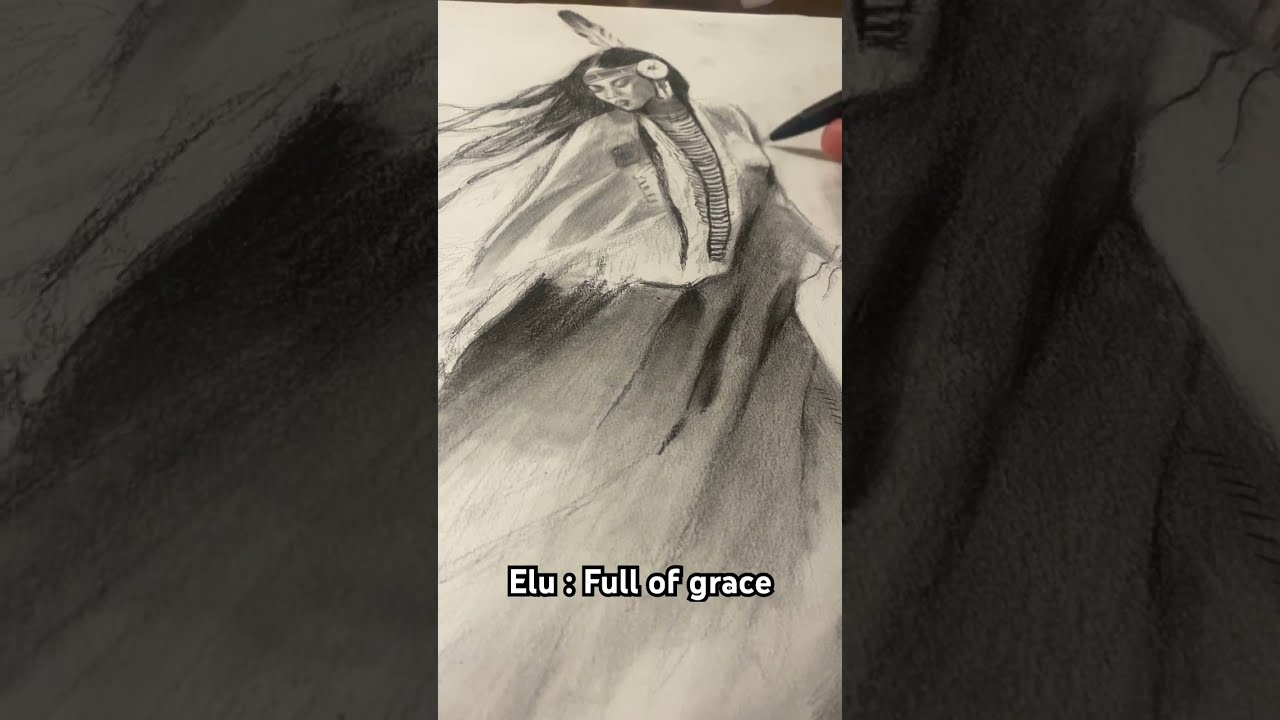 18x24 Elu Full Of Grace In Graphite And Love I M About Two Hours Into This Piece
