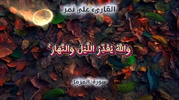 تلاوة خاشعة من سورة {المزمل} بصوت القاريء (علي نمير) | تلاوة تهز القلوب وتشرح الصدور.