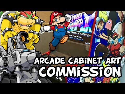 Timelapse Arcade cabinet commission art drawing - Timelapse Arcade cabinet commission art drawing