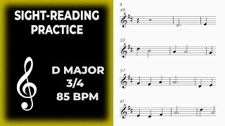 Sight Reading Practice - Ex 14 - D Major - Easy