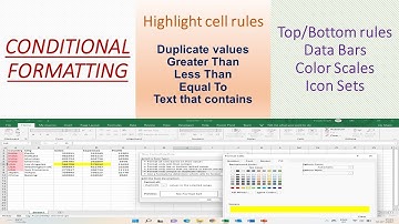 Conditional formatting in Excel - Highlight cell rules, Data bars, Color scales, Icon sets