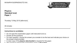 IB Physics: Past Paper: May 2018: SL Paper 1: Page 11