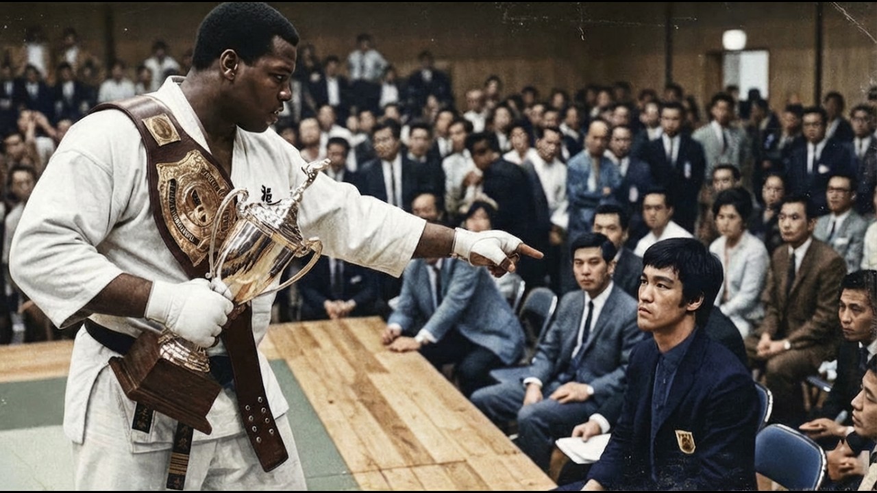 Он не знал, что это Брюс Ли — чемпион бросил вызов случайному человеку в зале.