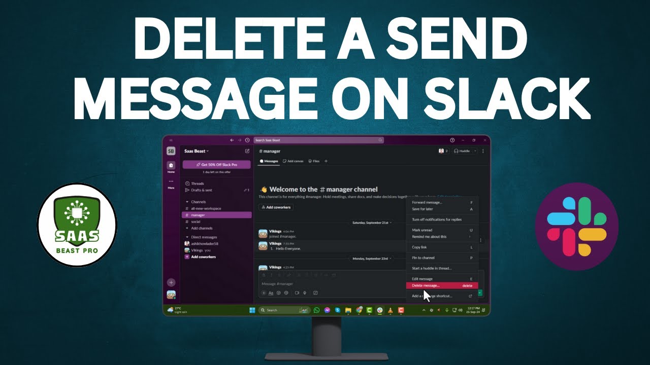 How to Delete a Send Message On Slack