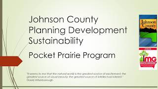 Johnson County Pocket Prairie Program Orientation
