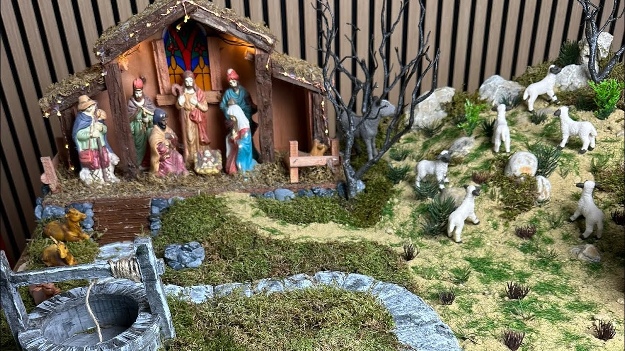 HOW TO MAKE CHRISTMAS NATIVITY SCENE || DIY CHRISTMAS CRIB - YouTube