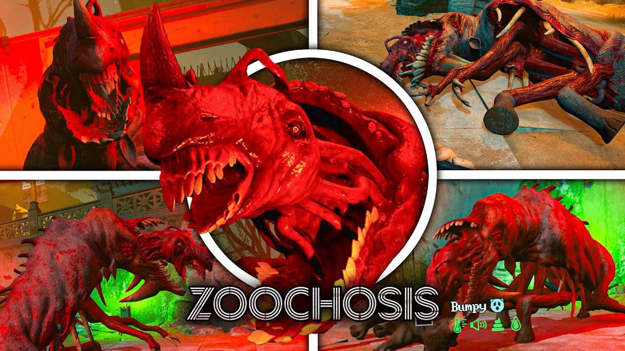 Zoochosis(UPDATE) - New RHINO Monster Bossfight & ALL New Jumpscares (Showcase)