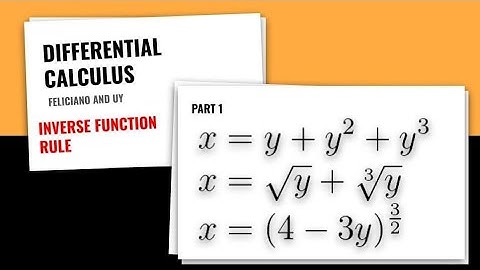 DERIVATIVE by INVERSE FUNCTION RULE / Part 1 with EXAMPLES