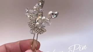 Rhinestone and Crystal Bridal Hair Pin “Katya” by Hair Comes the Bride Rhinestone and Crystal Bridal Hair Pin “Katya” by Hair Comes the Bride
