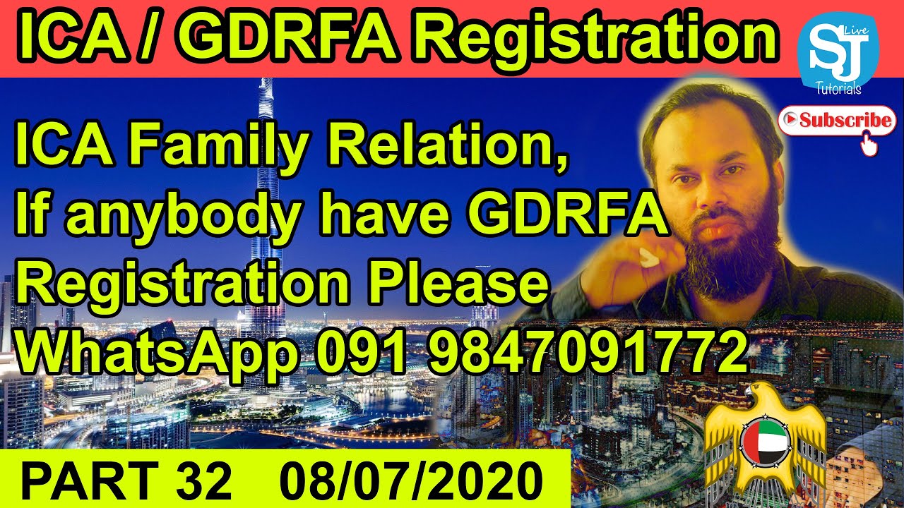 ICA/GDRFA Registration Current Status and Reports | ICA Smart Registration Family Details Kinship