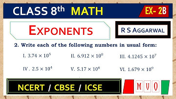 Math Class 8 | Exercise- 2B | Qus. 2 | EXPONENTS | Chapter - 2 | R S AGGARWAL  #mvo #rsaggarwal