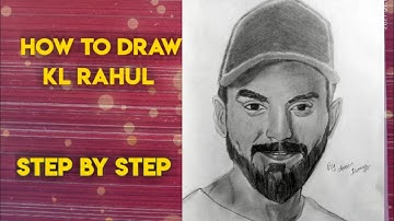 How To draw KL Rahul step by step sketch - /pencil shading, Blending, Hair, Beard.