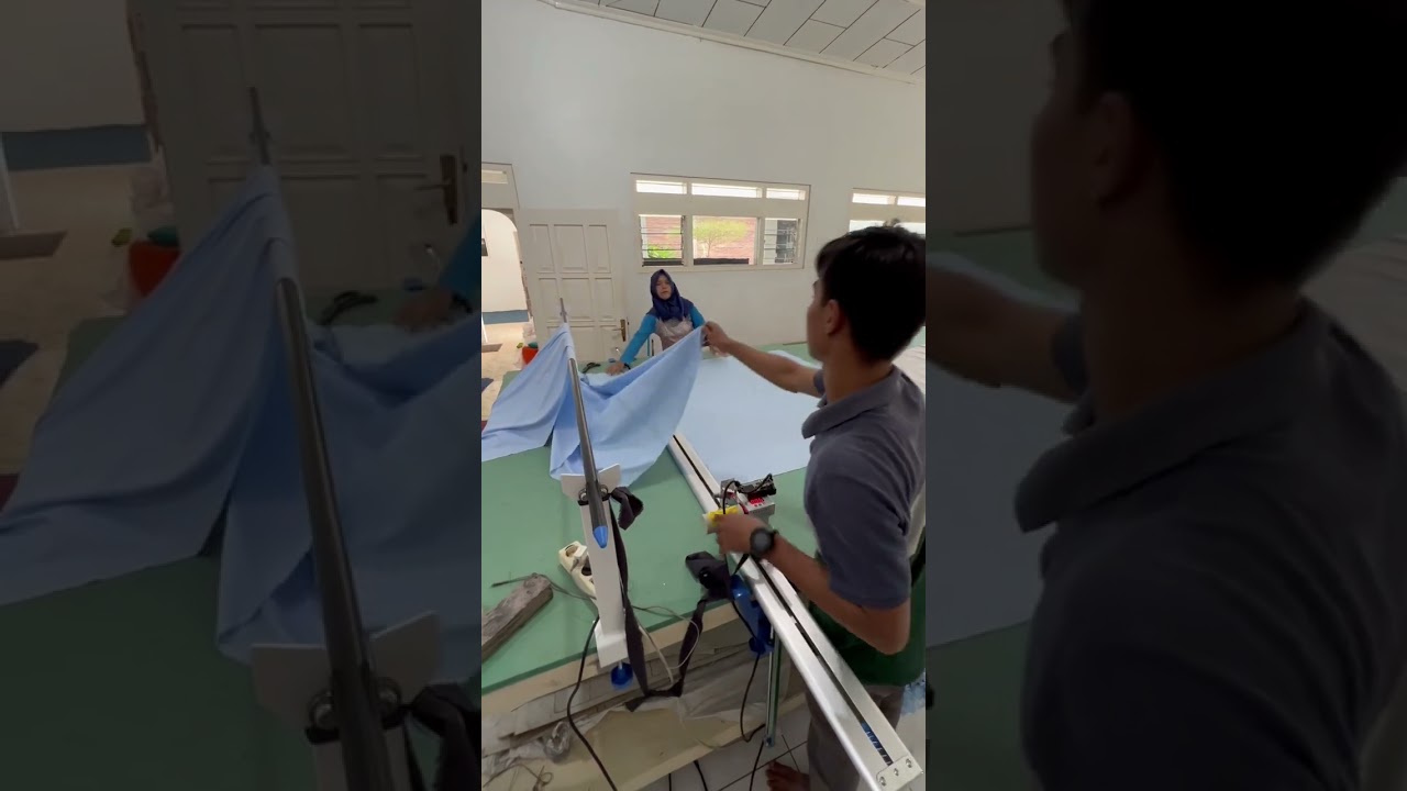 CARA BIKIN ALAT ROL KAIN MESIN POTONG LEMPAR 