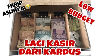 Membuat laci kasir penyimpanan uang dari kardus | laci Penjepit uang | Cash drawer dari kardus