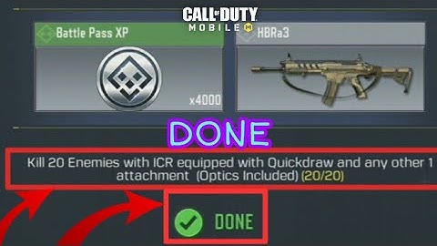 KIll 20 enemies with ICR equipped with quickdraw and any other 1 attachment