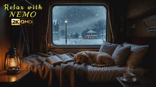 Cozy Vintage Train Journey on a Peaceful Winter Night ❄️🚂 Dimly Lit Sleeper Train Ambience for Sleep screenshot 4