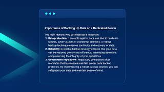 How to Back Up Your Data on a Dedicated Server