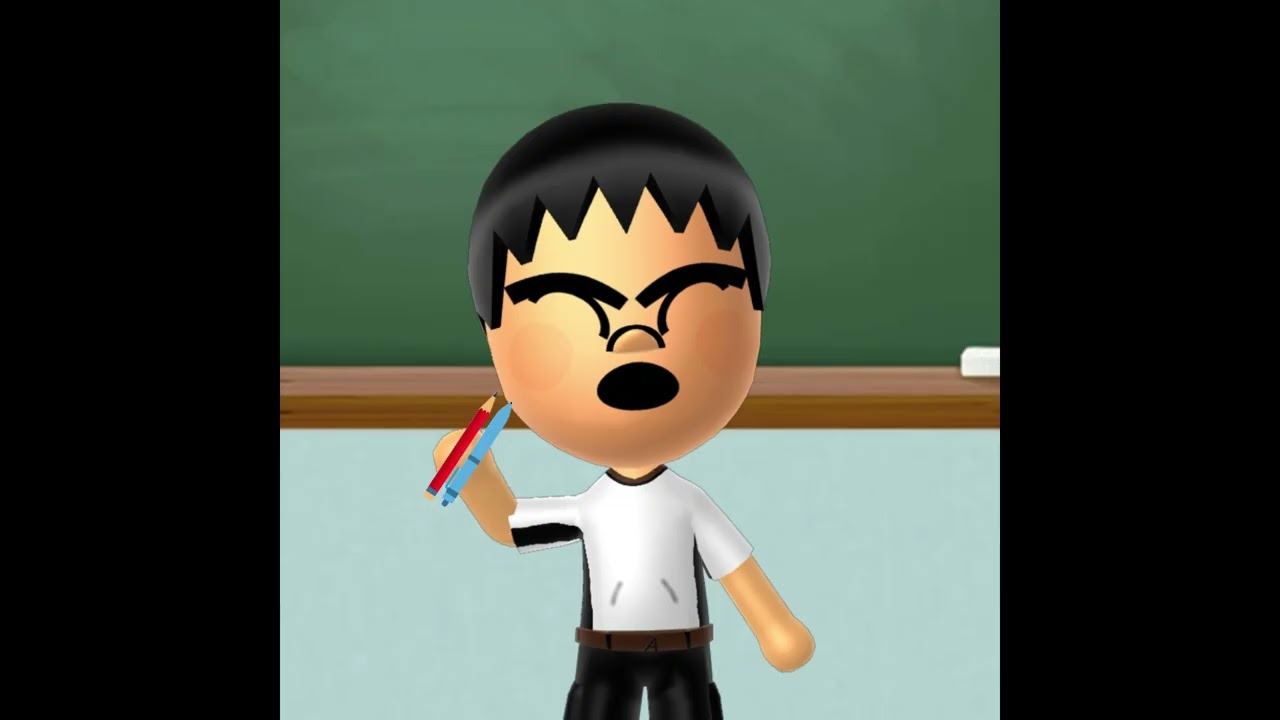 Stephan starts presentation in the class - Mii Creator Animation