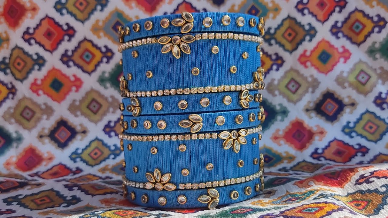 Handmade bangles set || dhage or kundan se Sundar sa chudi set bana sikhe