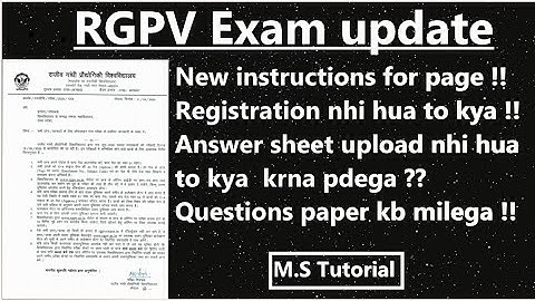 RGPV Exam update || New instruction for page || Answer sheet || by M.S Tutorial
