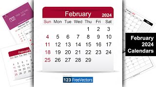 February 2024 Calendar | 123FreeVectors