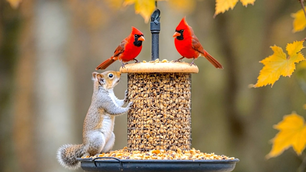 Spring Wildlife Bird Feeder Live | Forest Songbirds, Cat TV & Relaxing Nature 4K