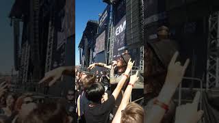 Beau Bokan (Blessthefall) touching my hand and kissing a crowdsurfer