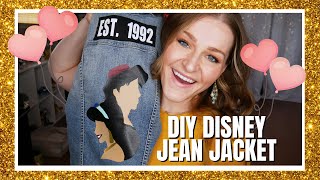 DIY DISNEY COUPLES-INSPIRED JEAN JACKET! | EASY DISNEY CRAFTS | CRAFTED WITH MISS CHERRYS CHANNEL!