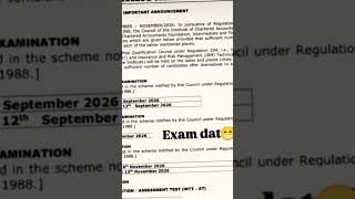 “CA Intermediate Exam Routine Out 📢 | September 2026 Attempt”
