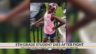 School officials meet after fifth grader's death following fight