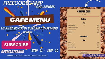 Learn Basic CSS by building a Cafe Menu  Step 21 to Step 30