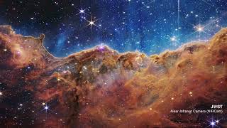 Comparison of Hubble and James Webb Space Telescope images of the Eta Carinae Nebula.