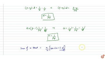 3. If the Pth term of an A.P. is 1/q and qth term is 1/p and sum of pq terms is 25pq, then find...