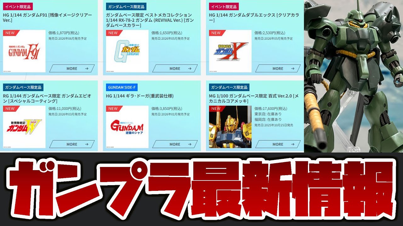 ガンプラ最新情報！HG 1/144 ギラ・ドーガ(重武装仕様)やHG 1/144