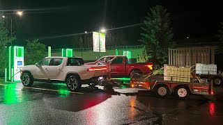 EV Towing Race Across The Rockies! F150 Lightning vs Rivian R1T With Identical Trailers