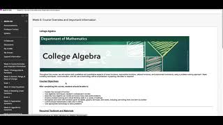 MATH 104 Welcome and Overview