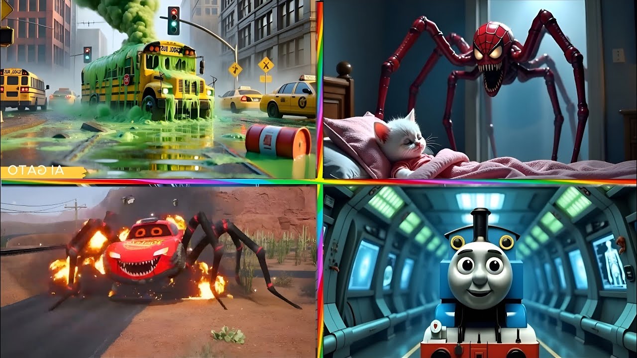 SCHOOL BUS MONSTER 🆚 SPIDER MONSTER🆚 MCQUEEN MONSTER TILES HOP EDM RUSH 