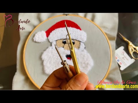 BORDADO A MANO CON AGUJA MARAVILLOSA PAPÁ NOEL | HAND EMBROIDERY WITH WONDERFUL NEEDLE