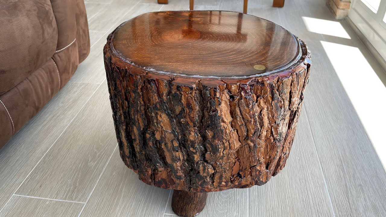 Hacer mesa con tronco de pino. 
Make table with pine trunk #mesa.Dando ideas