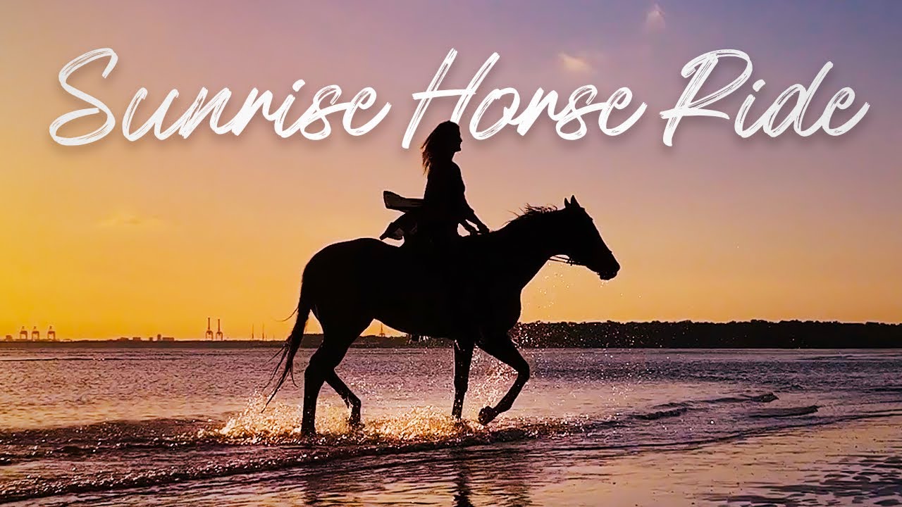 Horse Riding on the Beach at Sunrise