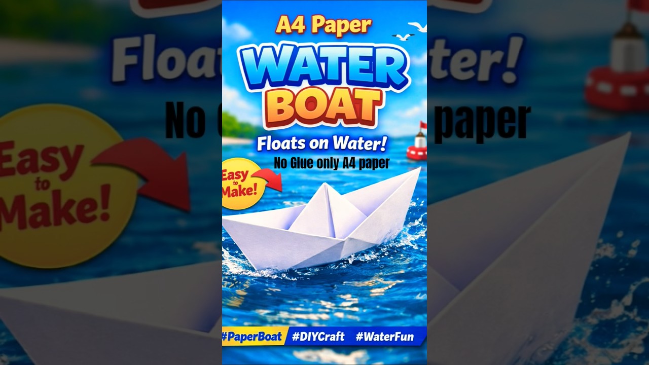 A4 Paper Boat that Floats on Water 🌊 | Easy Paper Craft for Kids | DIY Boat