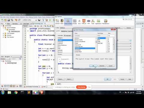 How to change font and color of code in NetBeans IDE 10.0
