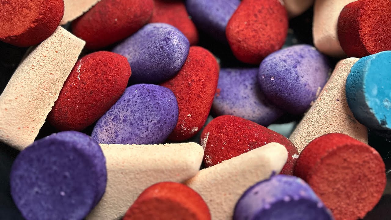 Colorful Gym Chalk Crush Oddly Satisfying ASMR Gym Chalk Crushing