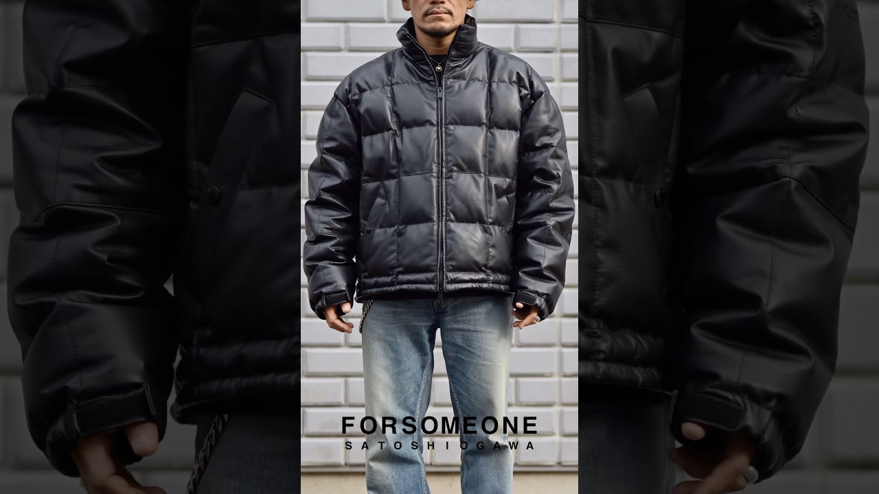 FORSOMEONE - LEATHER DOWN JK (BLACK） / レザー ダウンジャケット