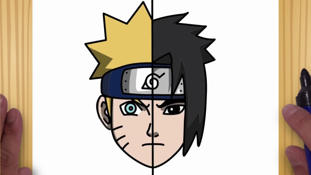 Como desenhar o NARUTO & SASUKE passo a passo, fácil e rápido #desenho  #comodesenhar #naruto #sasuke 