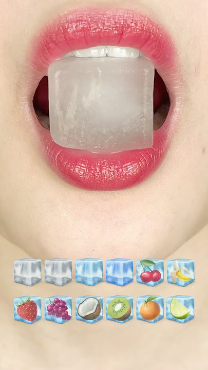 ASMR ICE EMOJI FOOD 얼음 이모지 먹방 (sped up)