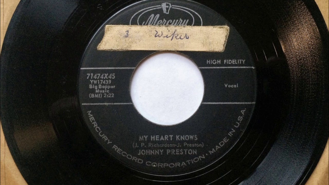 My Heart Knows , Johnny Preston , 1959 - YouTube