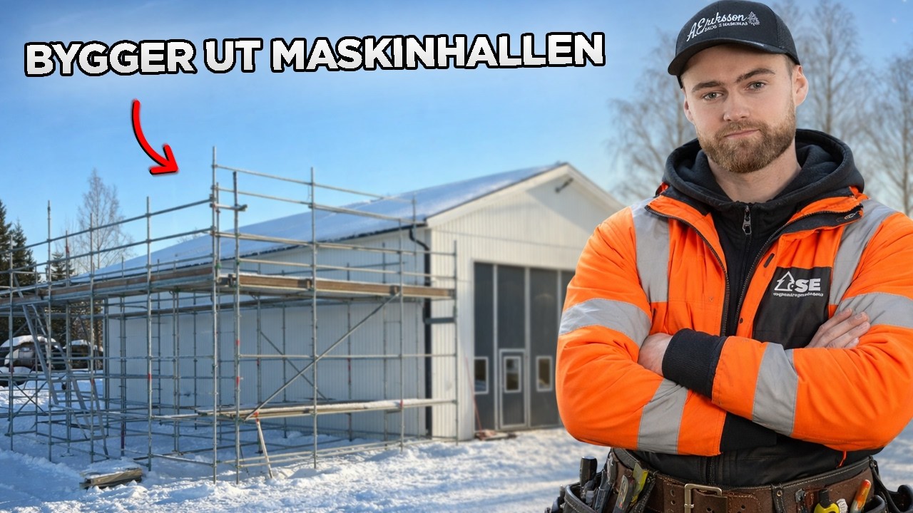 Veckovlogg #6 || Maskinhallen ska byggas ut – häng med när jag skottar fram grunden 💪
