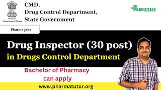 Drug Control Department hiring Assistant Drug Inspector - 30 posts