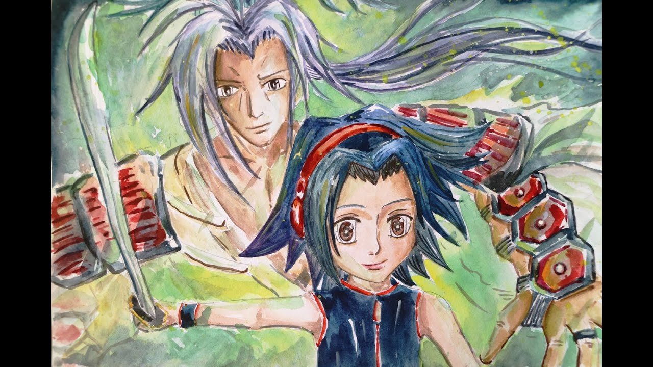 Watercolour Challenge 6 Speedpaint Art Drawing Shaman King 期待明年新的通灵王阿叶与 阿弥陀丸 Youtube